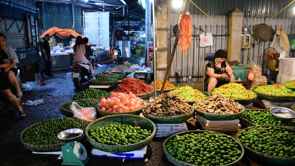 le marché de nuit de Long Bien